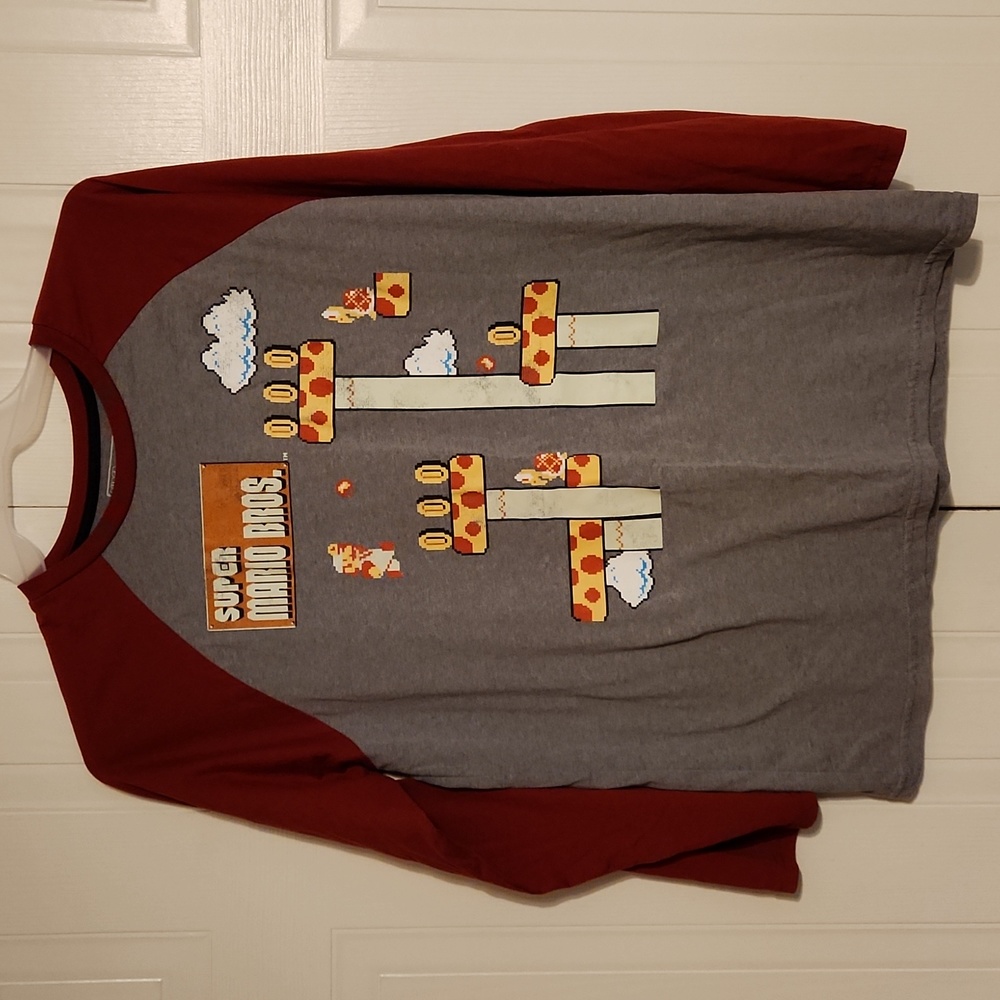 Men's Long Sleeve Super Mario Shirt